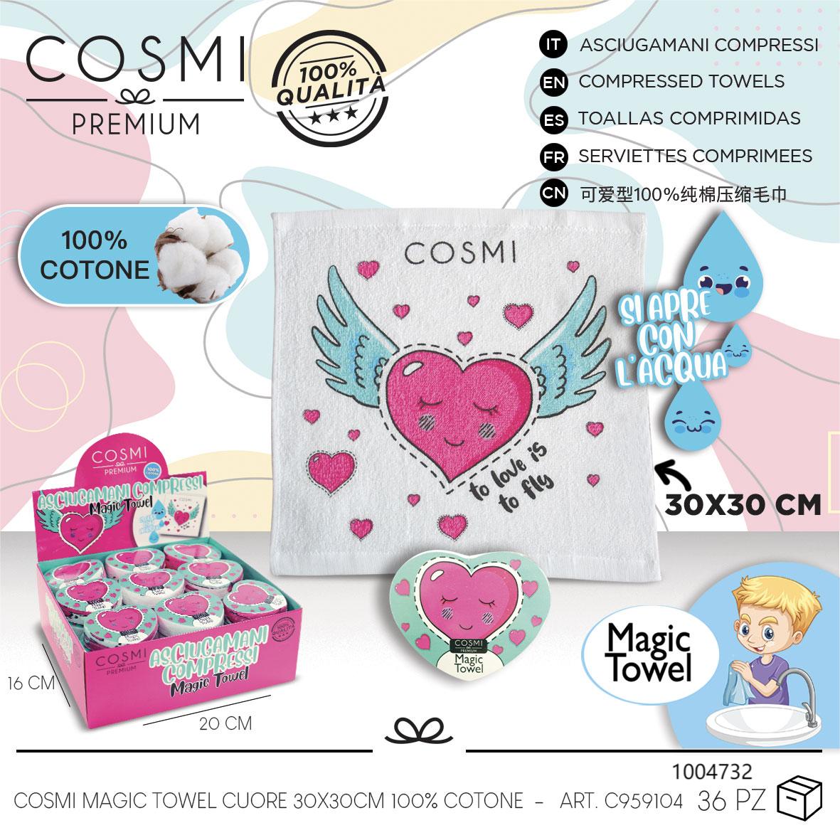 Toalla comprimida corazón Cosmi