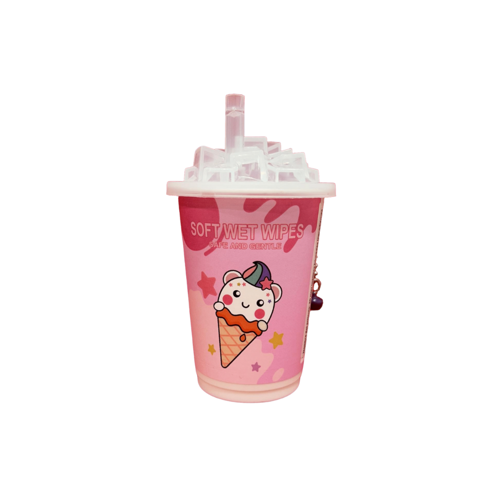 Lata Toallitas Humedas Helado Rosa