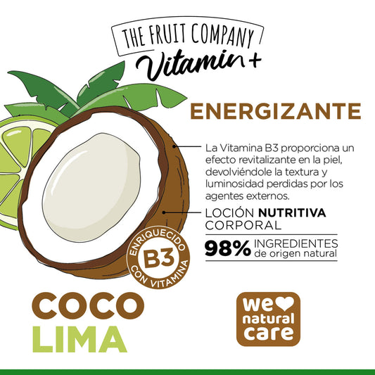 Loción corporal con vitamina+ Coco Lima 200 ml