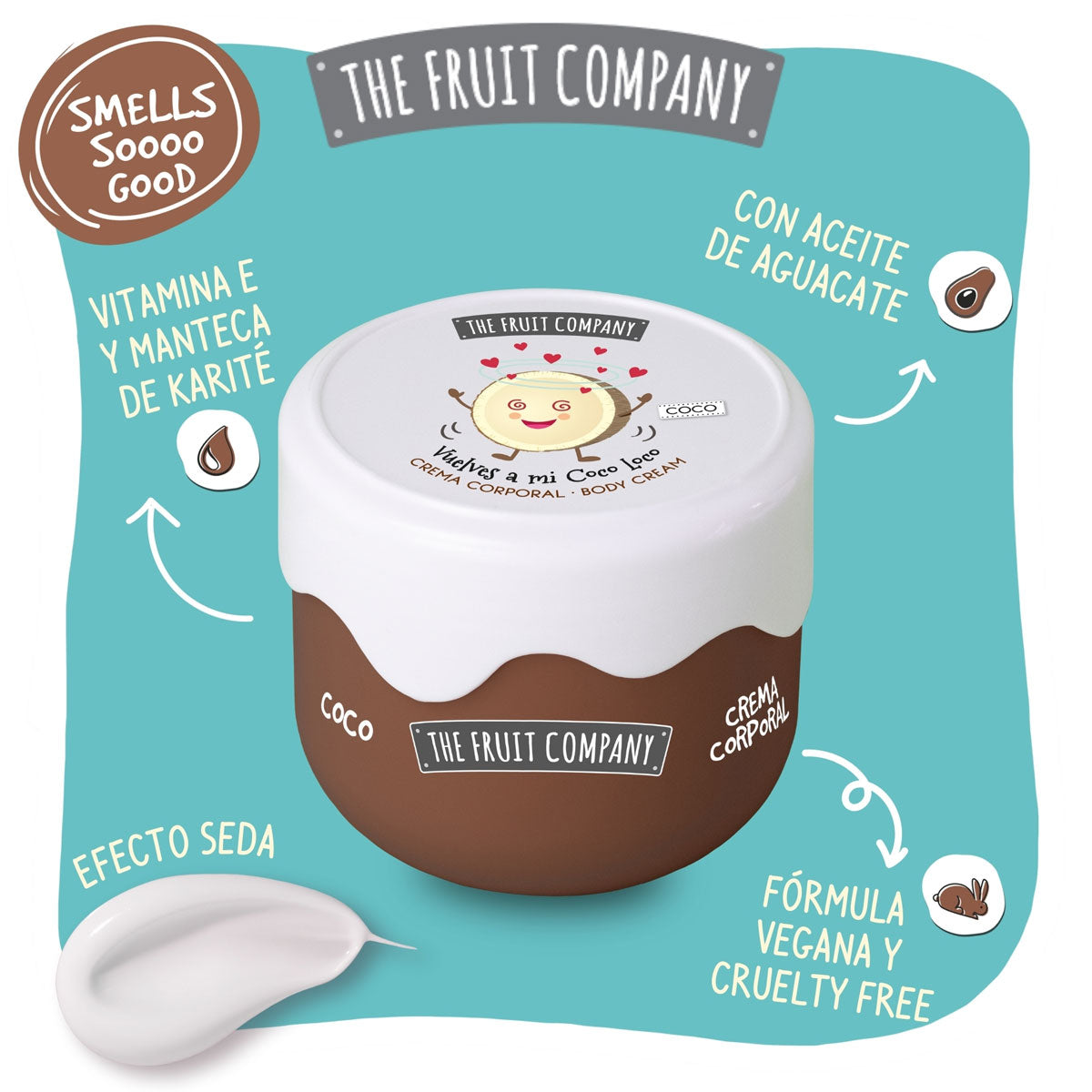Crema Corporal efecto seda con aroma coco