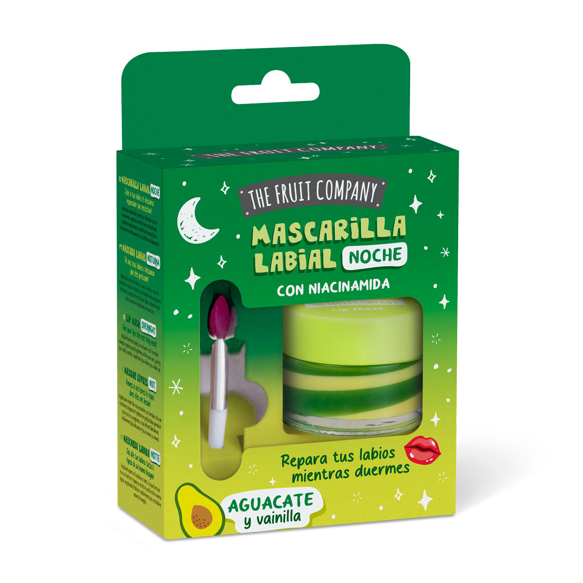 Caja Mascarilla Labial Noche Aguacate Vainilla con Niacinamida The Fruit Company