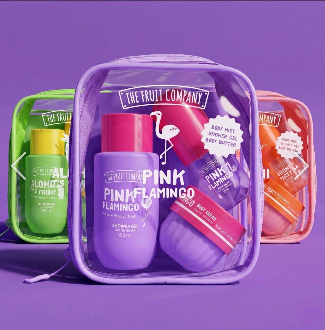 TRAVEL SET PINK FLAMINGO (BODY MIST + SHOWER GEL + BODY BUTTER)