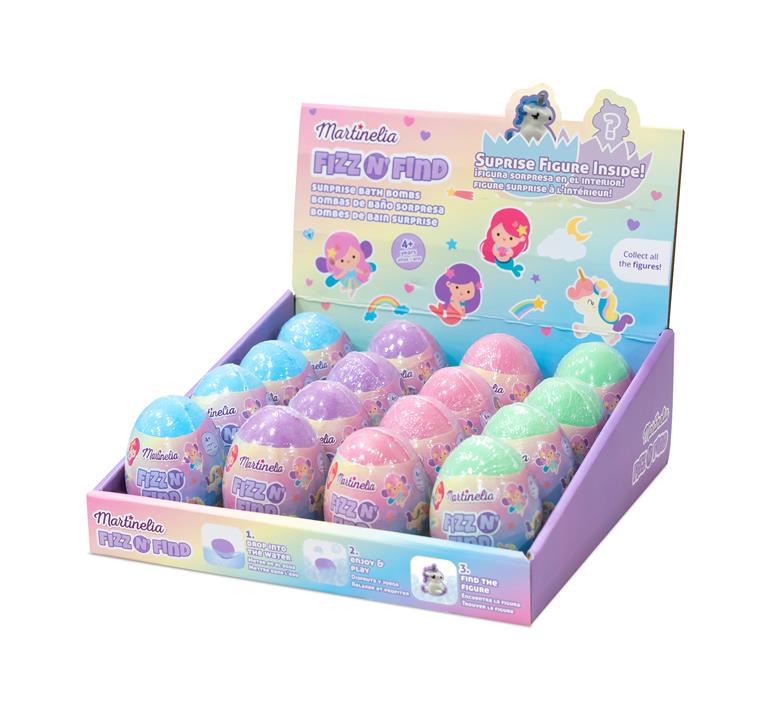 Caja con Bombas de Baño en Forma de Huevos con Sorpresa Sirena Martinelia