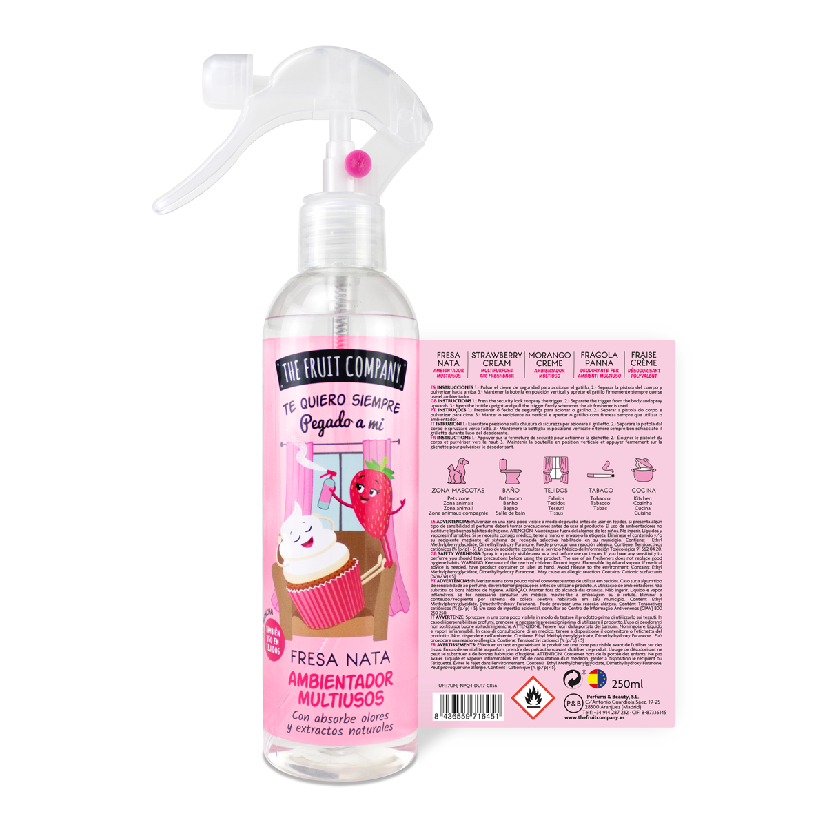 Spray Ambientador Fresa Nata Multiusos 250 ml TFC