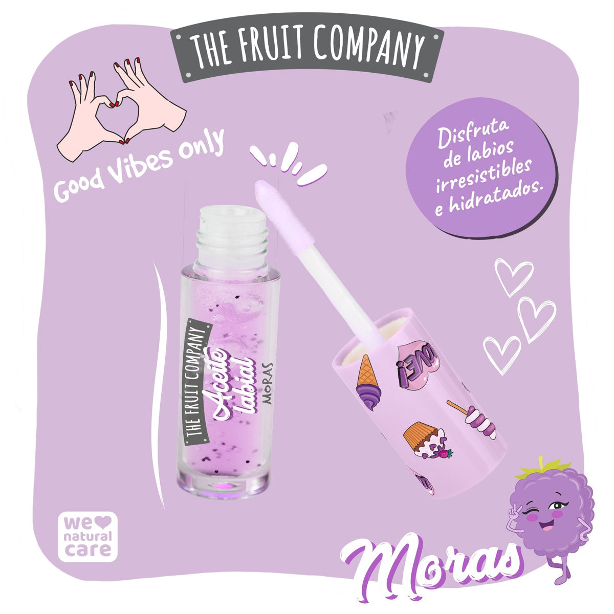 Botella aceite labial moras The Fruit Company