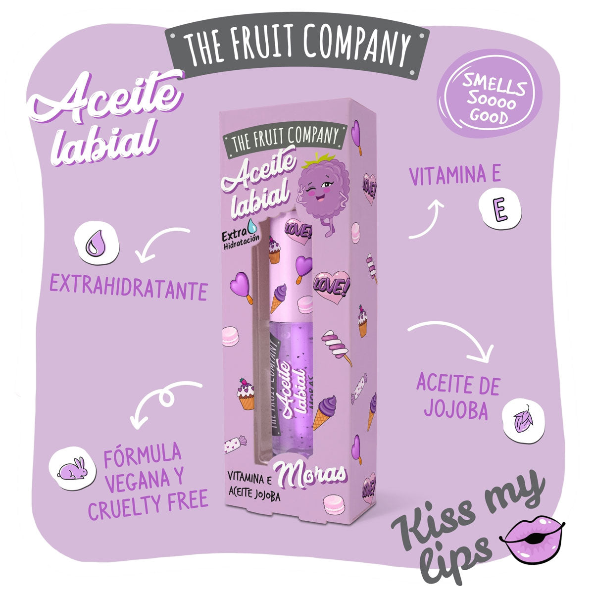 Caja aceite labial moras The Fruit Company