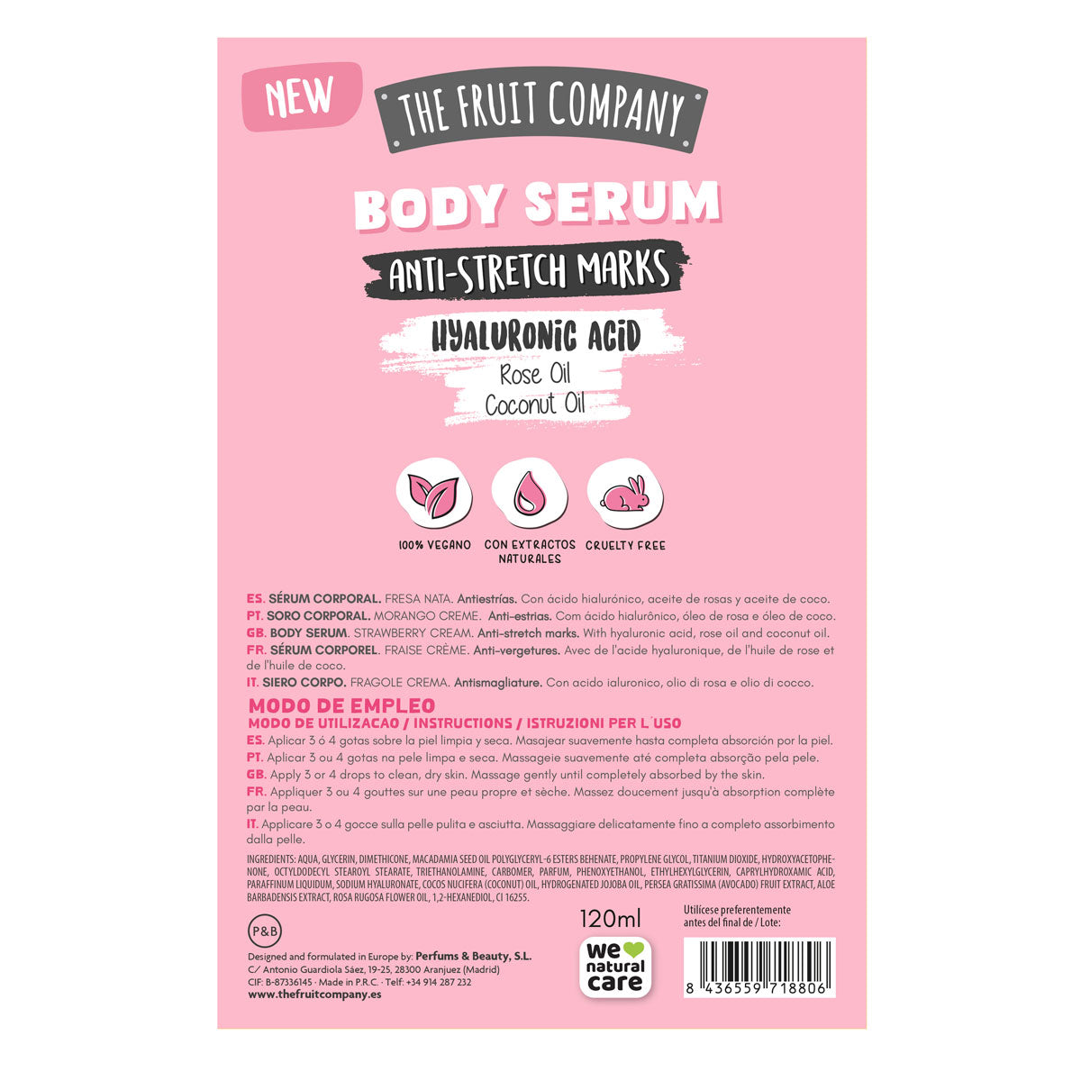 Reverso Caja Body Serum Antiestrías Fresa Nata The Fruit Company