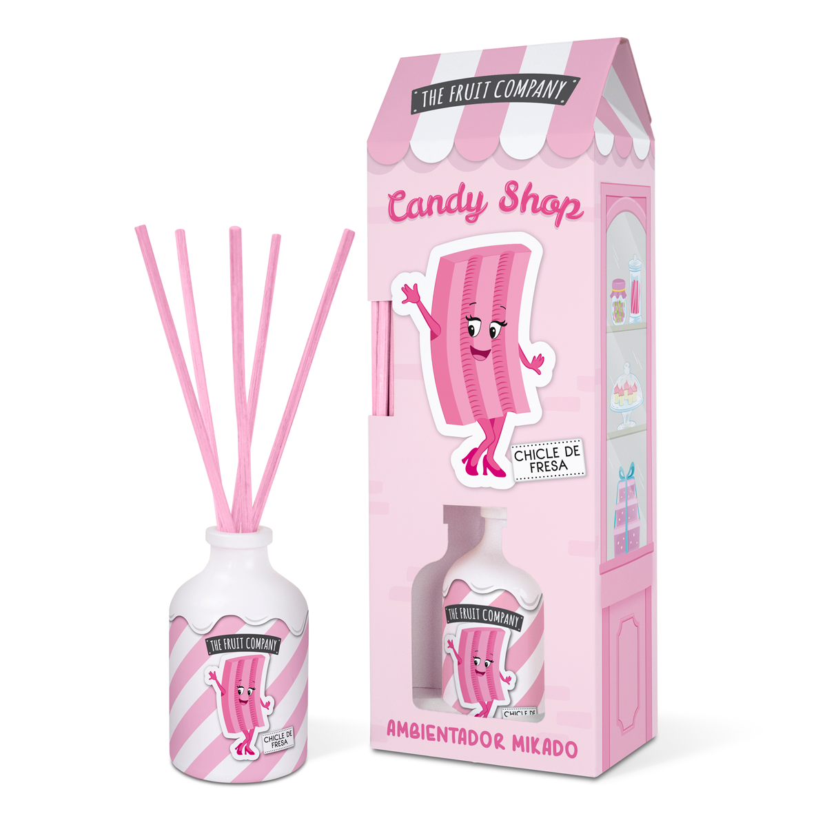Caja Ambientador Mikado Chicle de Fresa The Fruit Company